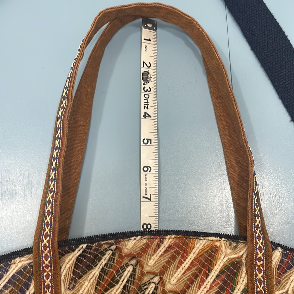 Boho Embroidered and Lace Canvas Bag Beach Bag Tote Crossbody World Market - Picture 13 of 16